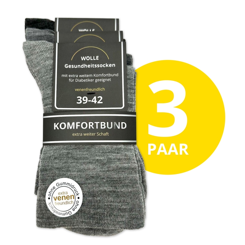Herren Merinowolle Diabetikersocken