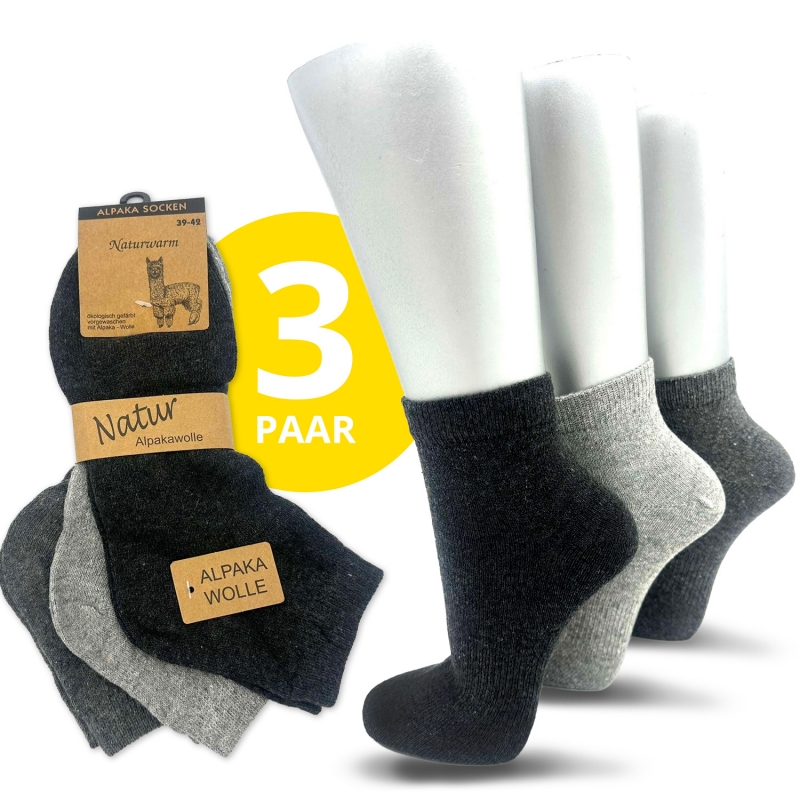 Kurzschaftsocken Herren Alpaka-Baumwoll-Socken