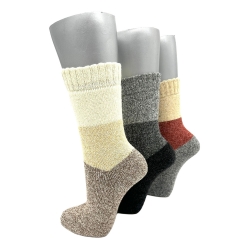Alpaka Damen Thermosocken mit Ringel extra warm