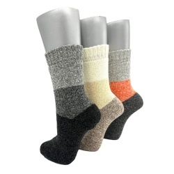 Alpaka Damen Thermosocken mit Ringel extra warm