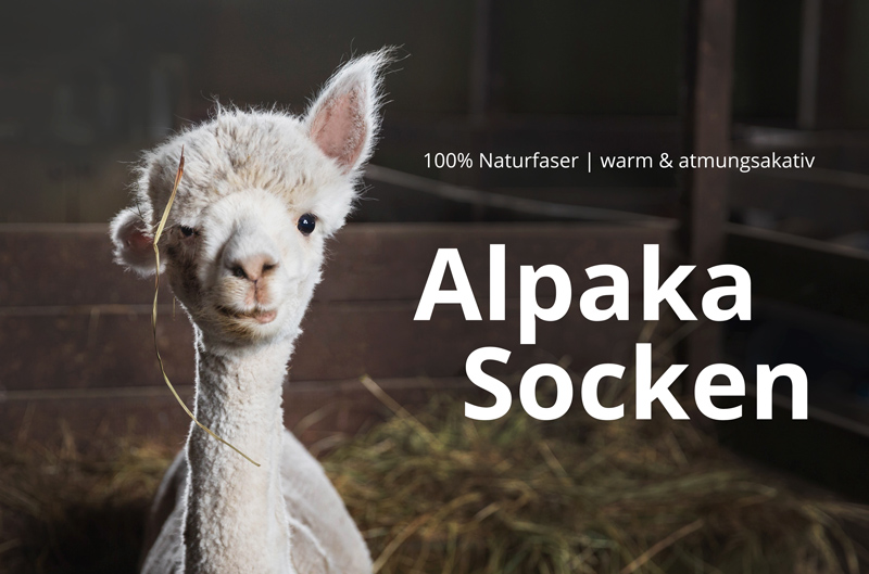 Alpaka Wollsocken - warm und atmungsaktiv.